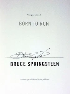 BRUCE SPRINGSTEEN BORN TO RUN HANDSIGNIERT AUTOGRAMMIERTES ERSTES AUFLAGENBUCH EXAKTER BEWEIS - Bild 1 von 4