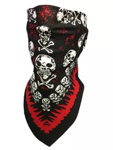 KLETTVERSCHLUSS® Marke VERSTELLBARE SCHÄDELFLAMME GESICHT BIKER MASKE HALSABDECKUNG BANDANA HALLOWEEN - Bild 1 von 3