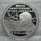 Bahamas 1992 5Dollars Silver Proof Coin 500th of the Americas Theodore Roosevelt