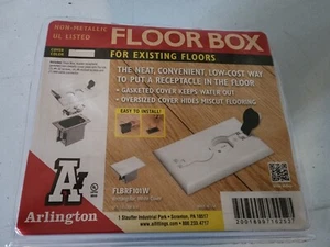 Arlington FLBRF101W Electrical Floor Box with Flip Lids For Existing Floors. - Picture 1 of 4