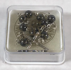 Offizielles VATIKAN Museum Rosenkranz Stil Armband silberfarben grau Perlen 8,5" - Bild 1 von 8