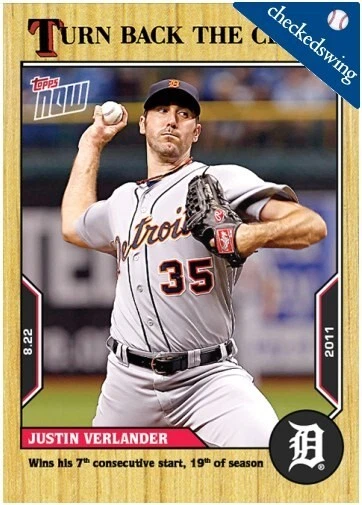 Justin Verlander - 2022 MLB TOPPS NOW Turn Back The Clock - Card 145 - Presale - Image 1 of 1