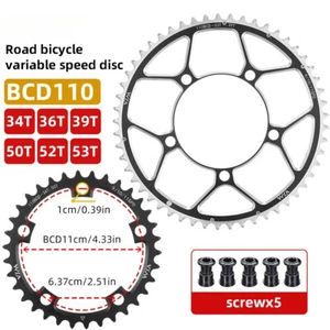 110BCD Chainring 34T 36T 39T 50T 52T 53T for Road Bike Crankset 9 10 11 Speed - Picture 1 of 33