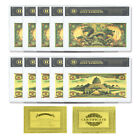 10pcs Chinese Dragon Gold Banknotes in Case 100 Quintillion UNC Cards 2024 Year