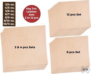 Veg Tan Cowhide Tooling Leather 3-11oz (1-4.8mm) Pre-Cut Special Bundle Sets