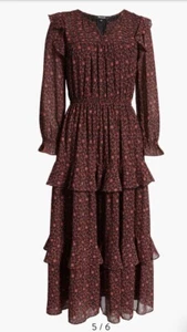 NEW Madewell Georgette Tiered Maxi Dress Ruffle Cottagecore Fairy Boho Peasant M - Picture 1 of 8