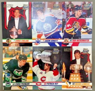 Lote de 12 - 1993/94 Kraft Cena Hockey NHL Edición Dorada Tarjeta Fotográfica Paneles Completos Foto 1 de 4