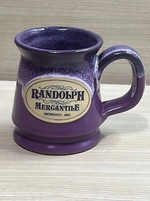 Caneca de cerâmica Deneen 2023 Randolph Mergantile Moberly Mo esmalte roxo gotejamento - Imagem 1 de 4