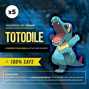 x5 Totodile Pokemon #158 GO Gen 2 Johto - Picture 1 of 4