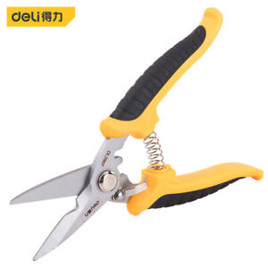 deli 7 inch Electronic Scissors Stainless Steel Shears Cutting Wire Plate Tools