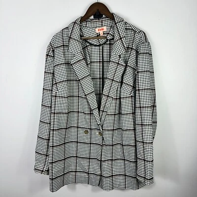 EVRI Blazer Womens 2X Purple Plaid Double Breasted Preppy Dark Academia Career - Image 1 of 4