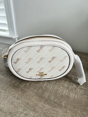 NWT COACH Auth C4057 Cream Horse and Carriage Dot Print Crossbody Bag - Image 1 of 4