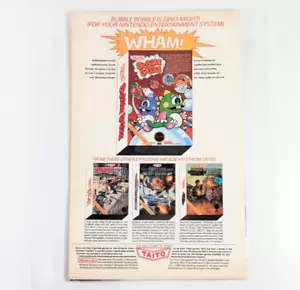 Pubblicità gioco Bubble Bobble NES 1988 - Taito Classics - decorazione retrò laminata 9,5x11 - Foto 1 di 9