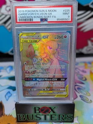 Gardevoir & Sylveon GX - 225/214 - Pokemon Unbroken Bonds Sun Moon Secret PSA 9 - Image 1 of 2