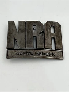 National Rifle Association NRA Active Member Silver Color Belt Buckle - Picture 1 of 4