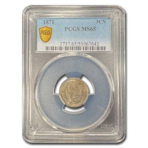 1871 Three Cent Nickel MS-65 PCGS - Picture 1 of 3