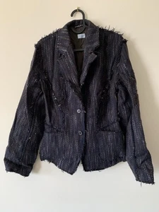 Paul Smith 100% Virgin Wool Jacket Size EU 44 UK 10/12 Quirky Fringed Twill - Picture 1 of 10