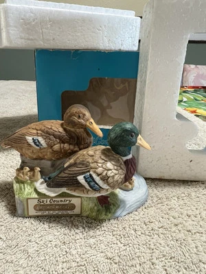VTG 1977 Ski Country Mallard Duck Family Mini Porcelain EMPTY Ltd. Ed. Decanter - Image 1 of 4