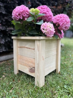 Wood Planter Box Hand Built 13”x13”x13.5” Height. For  Flowers Plants Vegetables - Image 1 of 4