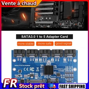 Carte d'extension SATA 1 à 5 ports, carte mère SATA3.0, adaptateur Hub Riser 6Gb - Photo 1/8