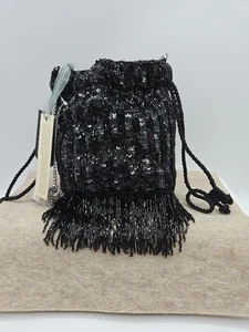 Bolso de hombro INDIA SIN MARCA con cuentas/lentejuelas nuevo con etiquetas cordón con cuentas de flecos - Imagen 1 de 6