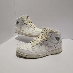 2014 Jordan 1 Mid Retro Cool Grey White Mens Size 9 554724-120 - Picture 1 of 11