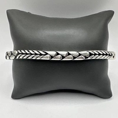 Heavy Thai Link Sterling Silver Bracelet 9.5in (61.25g) - Image 1 of 4