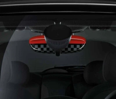 INTERIOR REAR VIEW MIRROR CAP COVER MINI F56 JCW PRO 51162353317 CHEQUERED - Image 1 of 4