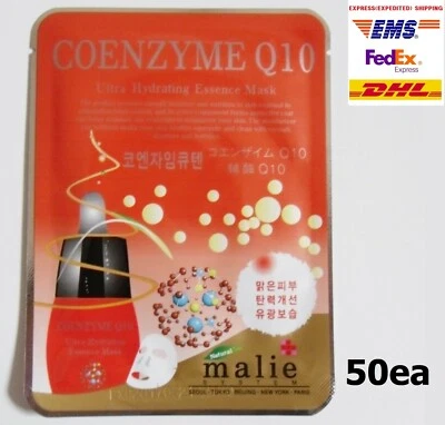 50pcs Malie COENZYME Q10 Face Mask Packs Sheet 25g Nourish Moisture EXPRESS SHIP - Image 1 of 4