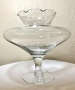 Princess House #852 Clear Crystal Footed Flower Candle Centerpiece Vase 9.5" EUC - Picture 1 of 12