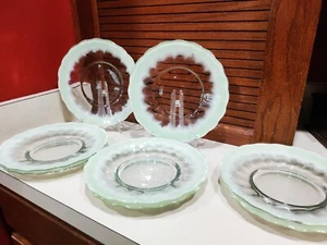 Princess House Cottage Tulip Luncheon Plates Set Of 8 Green - Picture 1 of 3