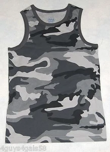 Boys Tank Top GRAY BLACK CAMOUFLAGE Cool SUMMER XXL 18 - Picture 1 of 1
