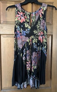 Free People Backyard Floral Tunic Top Dress Sz Small Petite EUC - Picture 1 of 8