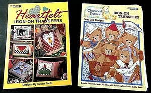 Lotto di 2 libri di trasferimento Iron-On s-Cherished Teddies & Heartfelt oltre 600 disegni - Foto 1 di 8