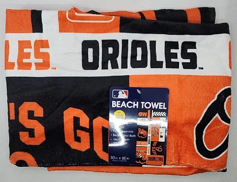BALTIMORE ORIOLES LET'S GO O'S 30"X60" SPECTRA BEACH TOWEL NEW WINCRAFT 😎 Cover