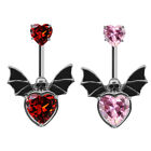 Devil Bull's Eye Girl Belly Button Ring Fashion Bat Heart Navel Piercing Jewelry