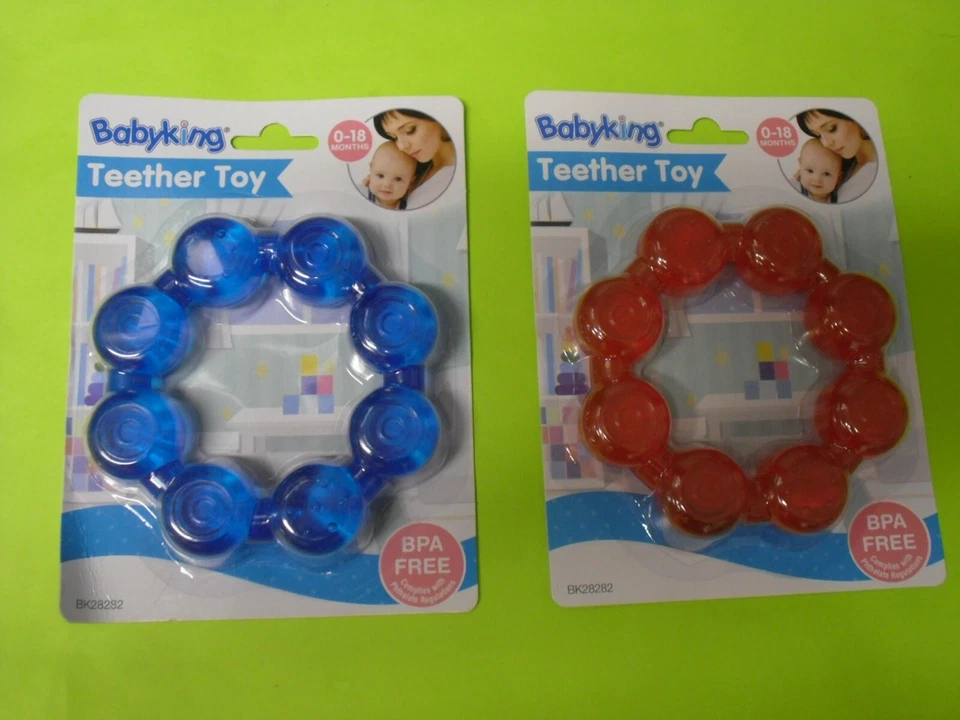 2 X Baby King Anillo Mordedor Lleno de Agua Masajeador de Gomas Nevera Libre de BPA 0-18 Meses Foto 1 de 1