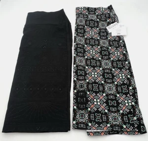 (2) LULAROE CASSIE SKIRTS 2XL SOLID BLACK & BLACK WITH COLORFUL DESIGNS - Picture 1 of 14