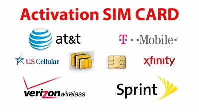USA Activation Sim Card Verizon AT&T Sprint Xenon iPhone 6S 7 8 X XS 11 12 - Image 1 of 2