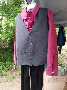 Boys Wonder Nation 3 Piece Suit Set  Outfit Pants Vest Shirt Size 7 - Picture 1 of 4