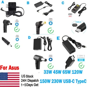 33W-230W Laptop Adapter Charger For Asus ROG Strix Zenbook Vivobook Flip14 15 17 - Picture 1 of 58