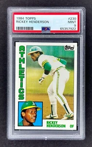 1984 Topps #230 Rickey Henderson (Oakland A's)    PSA 9 MINT    CENTERED!   HOF! - Picture 1 of 2