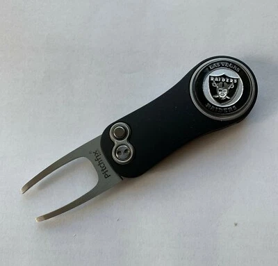 New Pitchfix Hybrid 2.0 Switchblade NFL Las Vegas Raiders Golf Divot Tool