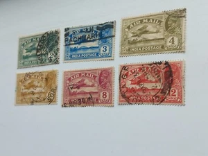 INDIA, THE 1929 CELEBRATING AIR MAIL SET 6 STAMPS USED 2ANNAS TO 12 ANNAS SUPERB - Picture 1 of 6