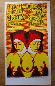 HIGH ON FIRE ZEKE Silkscreen Poster 2004 Austin TX VERY RARE #91/100 MINT - Picture 1 of 7