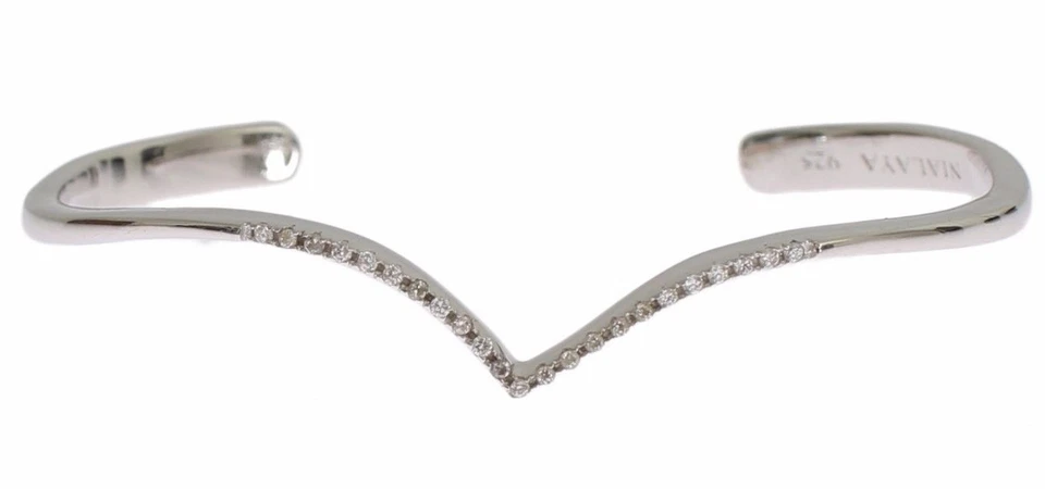 NEW $250 NIALAYA Authentic Bracelet Bangle Cuff Skyfall CZ 925 Silver s One Size - Image 1 of 4