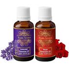 Exotic Aromas Lavender Essential Oil & Rose Oil, Pack of 2