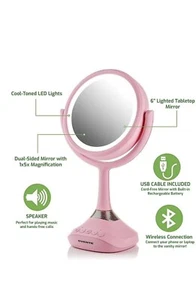 Ovente Tabletop Makeup Mirror 6 Inch with 5X Magnification Double-Sided MRT06 - Picture 1 of 7