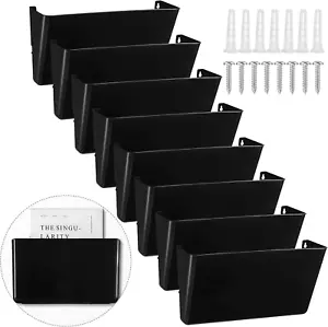 8 Pcs Plastic Wall File Holder Organizer Bulk Single Pocket Wall Mount Pocket Ha - Picture 1 of 12