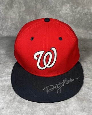 Sombrero Dusty Baker Autografiado de los Nacionales de Washington New Era Autenticado MLB 7 1/4 Foto 1 de 4